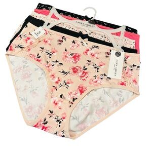New Laura Ashley 5-Pack Briefs Panties Underwear NWT